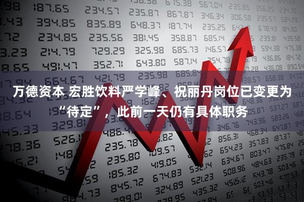 万德资本 宏胜饮料严学峰、祝丽丹岗位已变更为“待定”，此前一天仍有具体职务